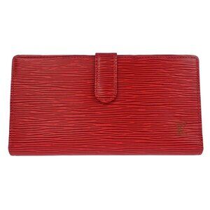 Louis Vuitton Red Epi Continental Viennois Long Wallet M63257 MI0091 135001
